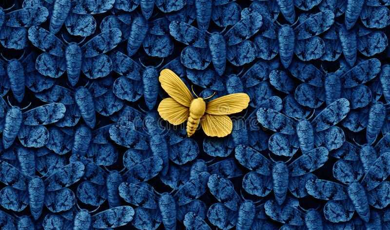 Yellow Butterfly among all blue